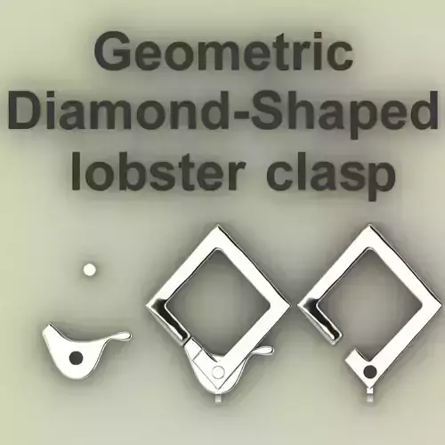 Geometric Diamond Shaped Spring Clasp Lobster Lock 3D Model 3D print model Geometric Diamond Shaped Spring Clasp Lobster Lock 3D Model 3D print model