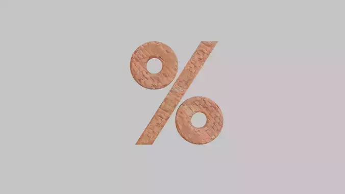 Percent Symbol 3D Model with PBR Textures OBJ FBX BLEND
