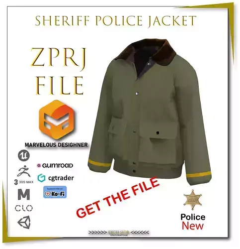 Sheriff Police Jacket  Editable ZPRJ File