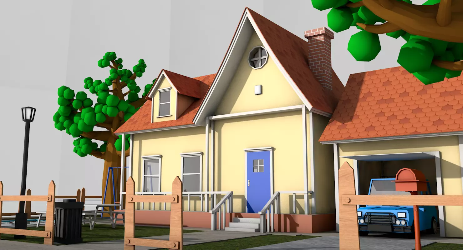 Cartoon House Pack 3D model_2