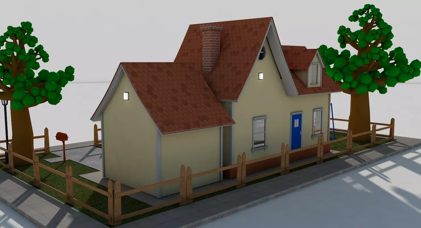 Cartoon House Pack 3D model_4