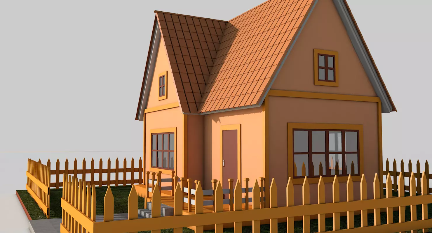 Cartoon House Pack 3D model_8