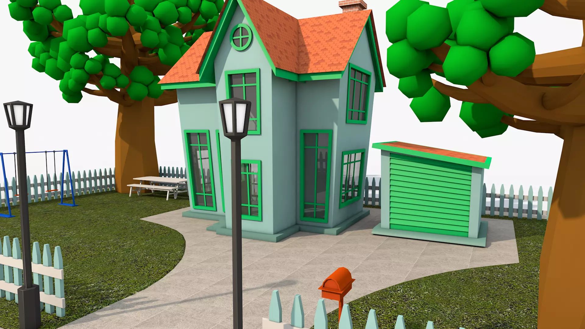 Cartoon House Pack 3D model_13