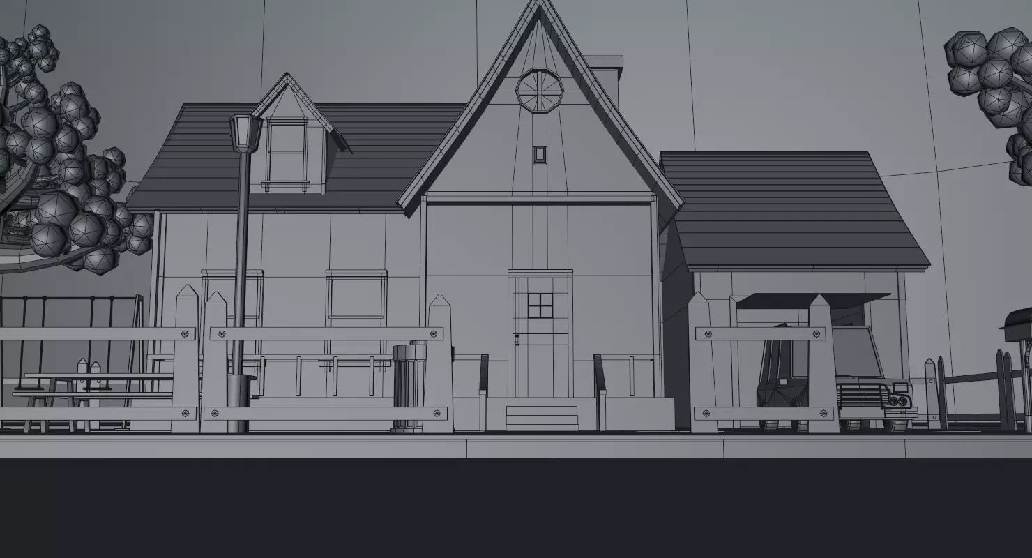 Cartoon House Pack 3D model_43