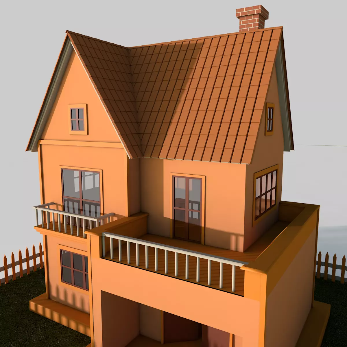 Cartoon House Pack 3D model_29