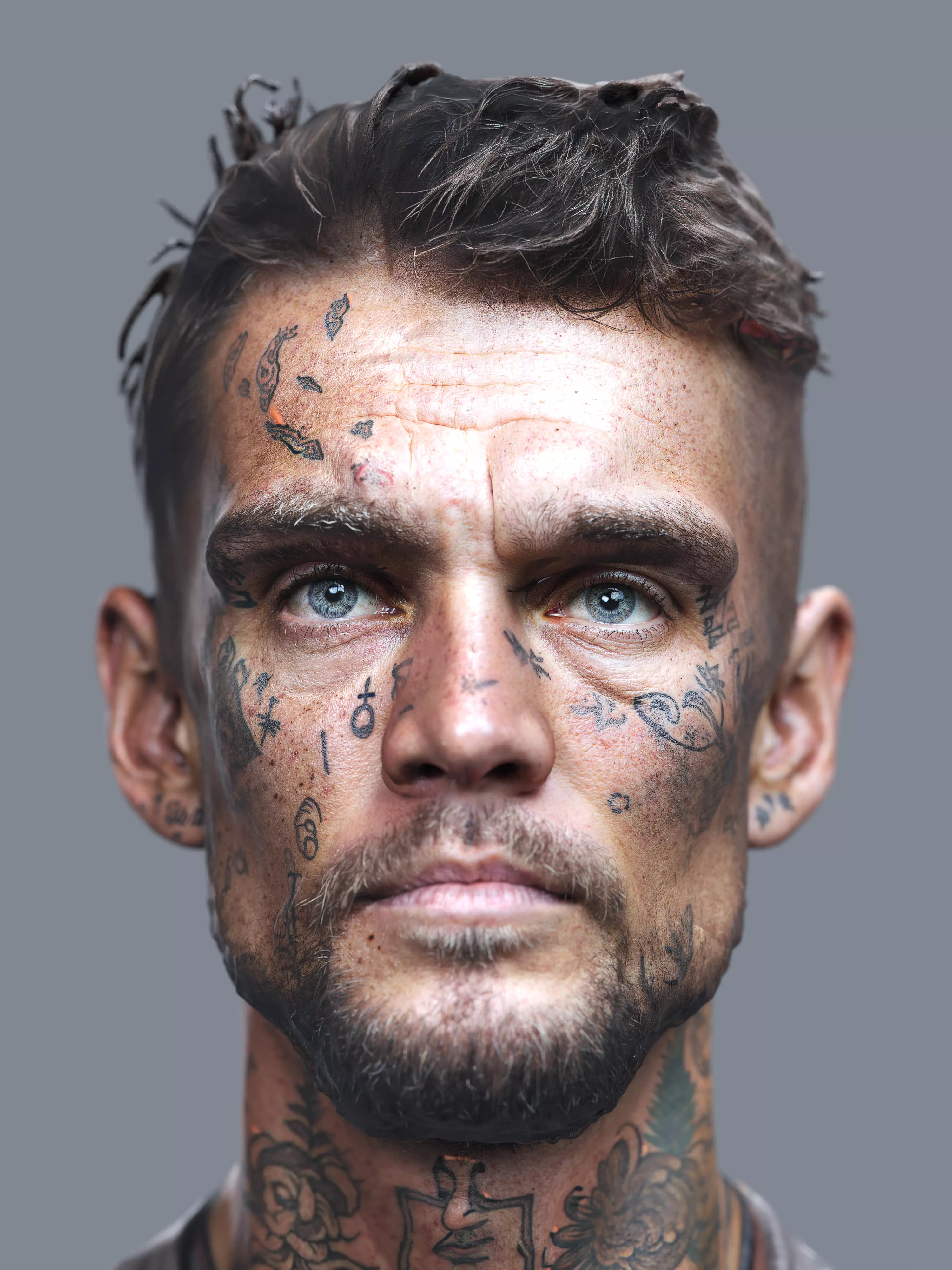 Realistic Man Head 3D Sculpt 01 3D model_0