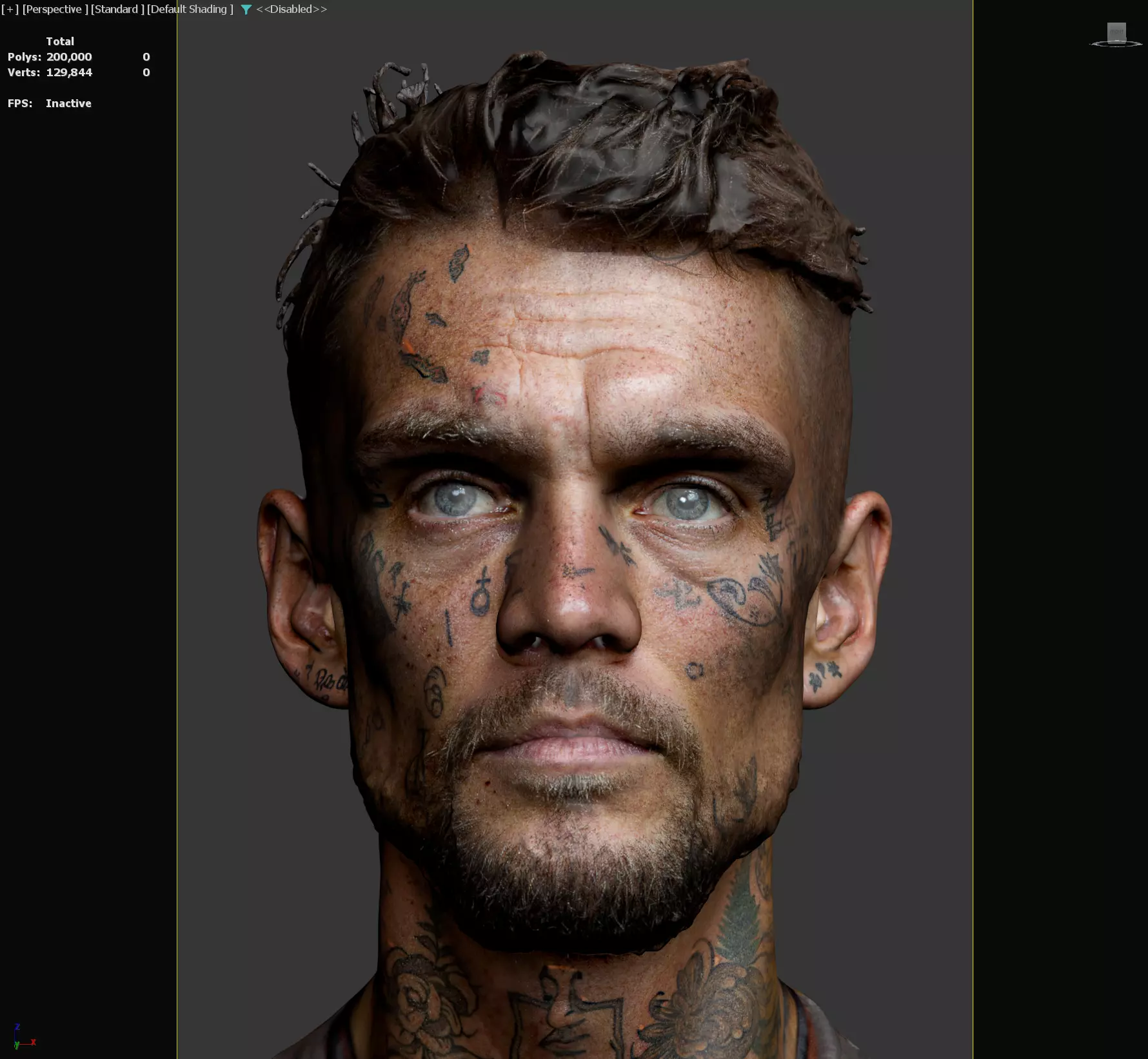 Realistic Man Head 3D Sculpt 01 3D model_2