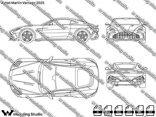Aston Martin Vantage 2025 blueprint