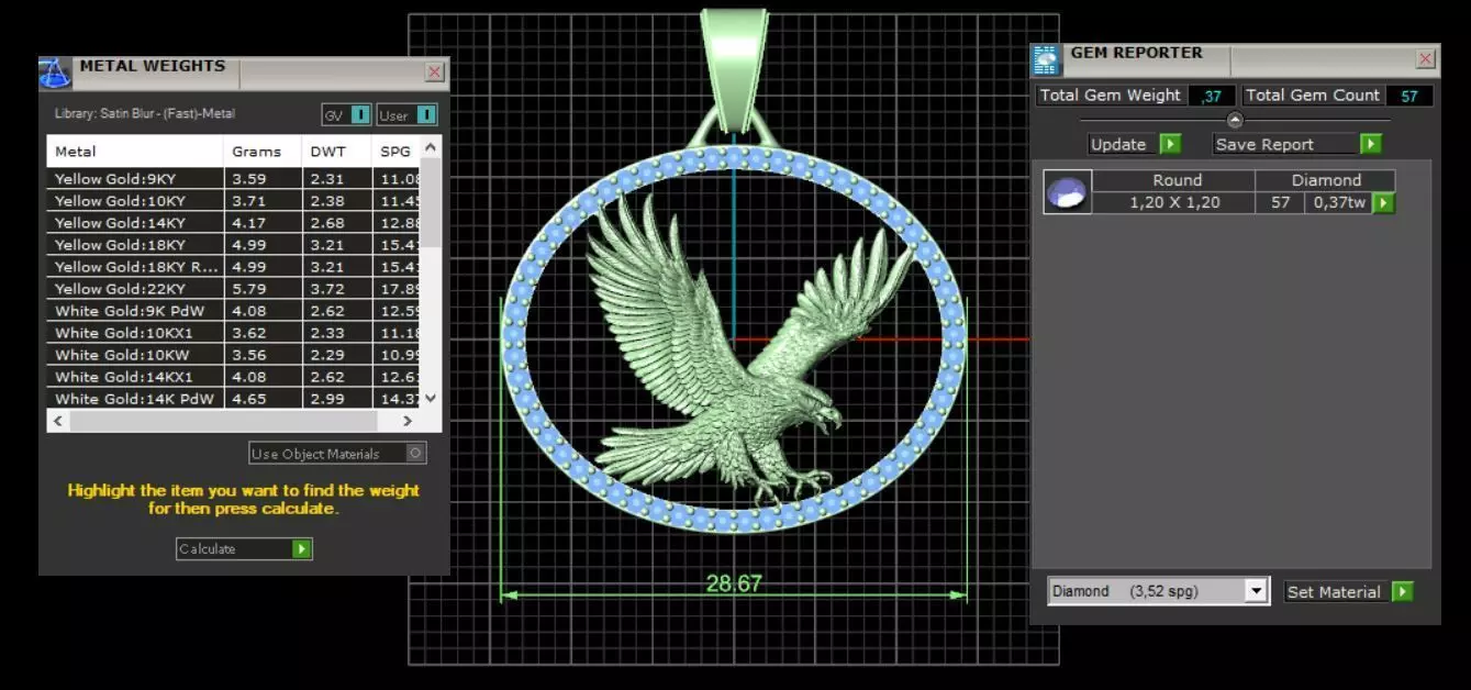 Eagle Pendant 3D print model_4