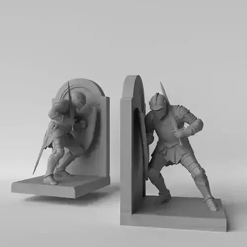 Medieval Knight Bookend with Shield