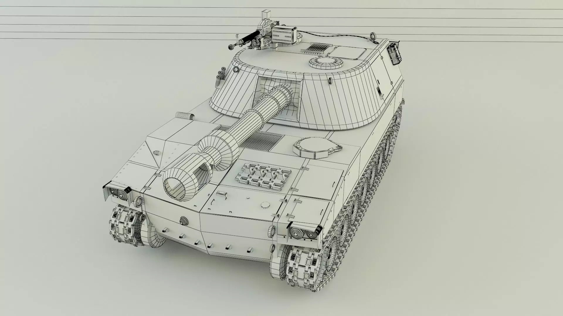 m109 howitzer tank 3D model_9