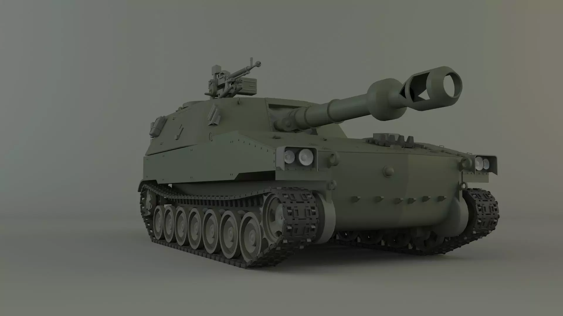 m109 howitzer tank 3D model_5