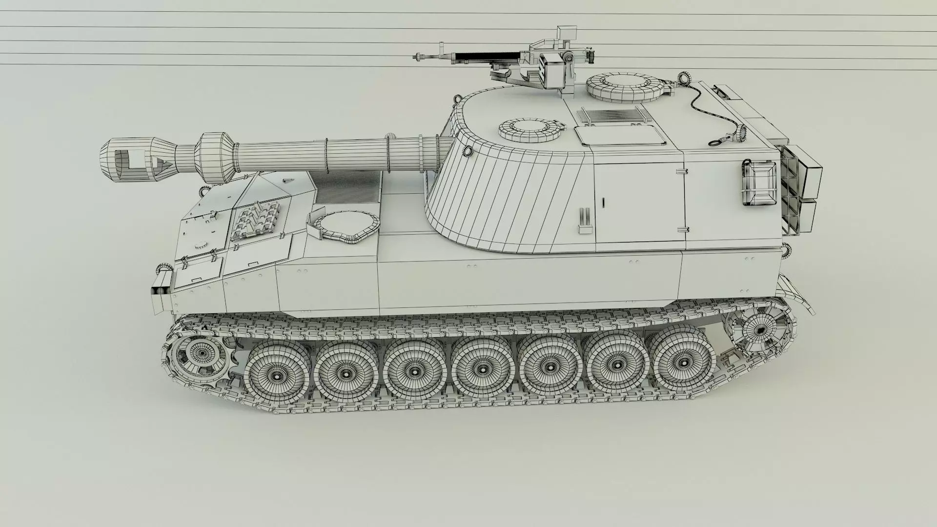 m109 howitzer tank 3D model_8