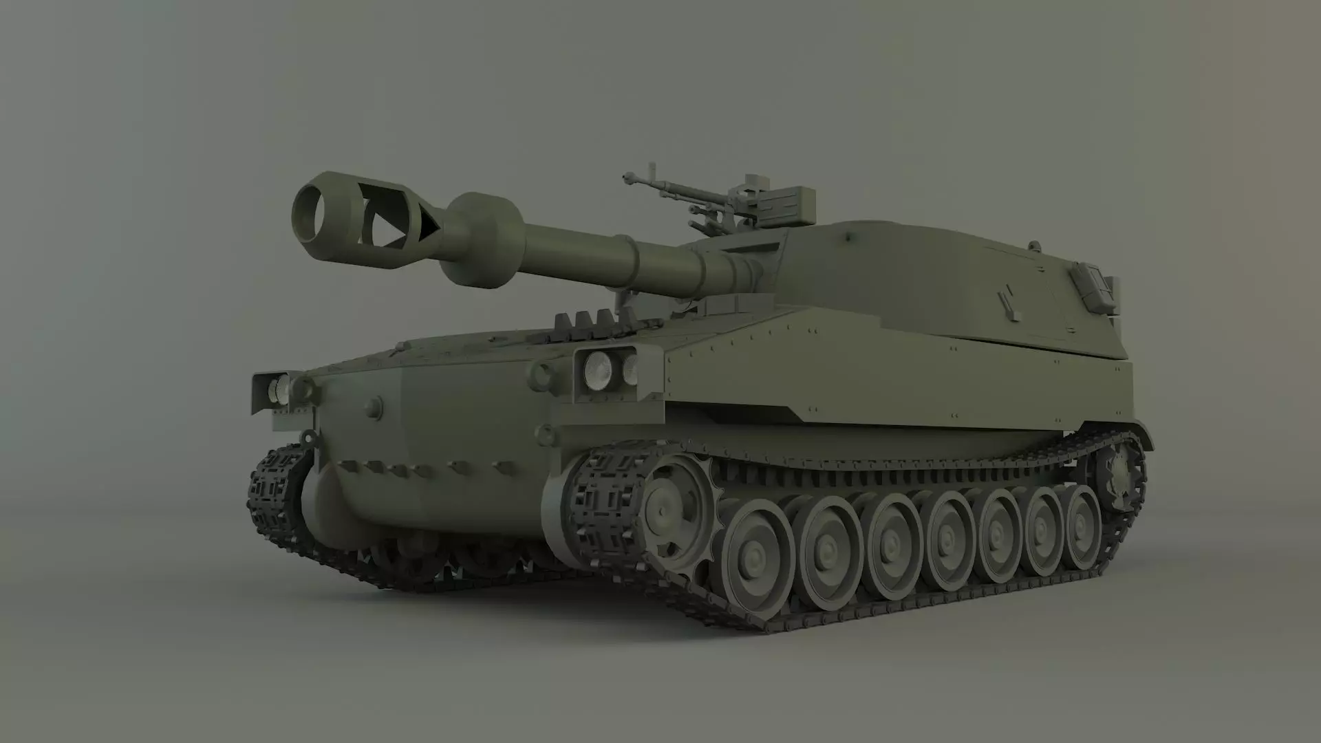 m109 howitzer tank 3D model_0