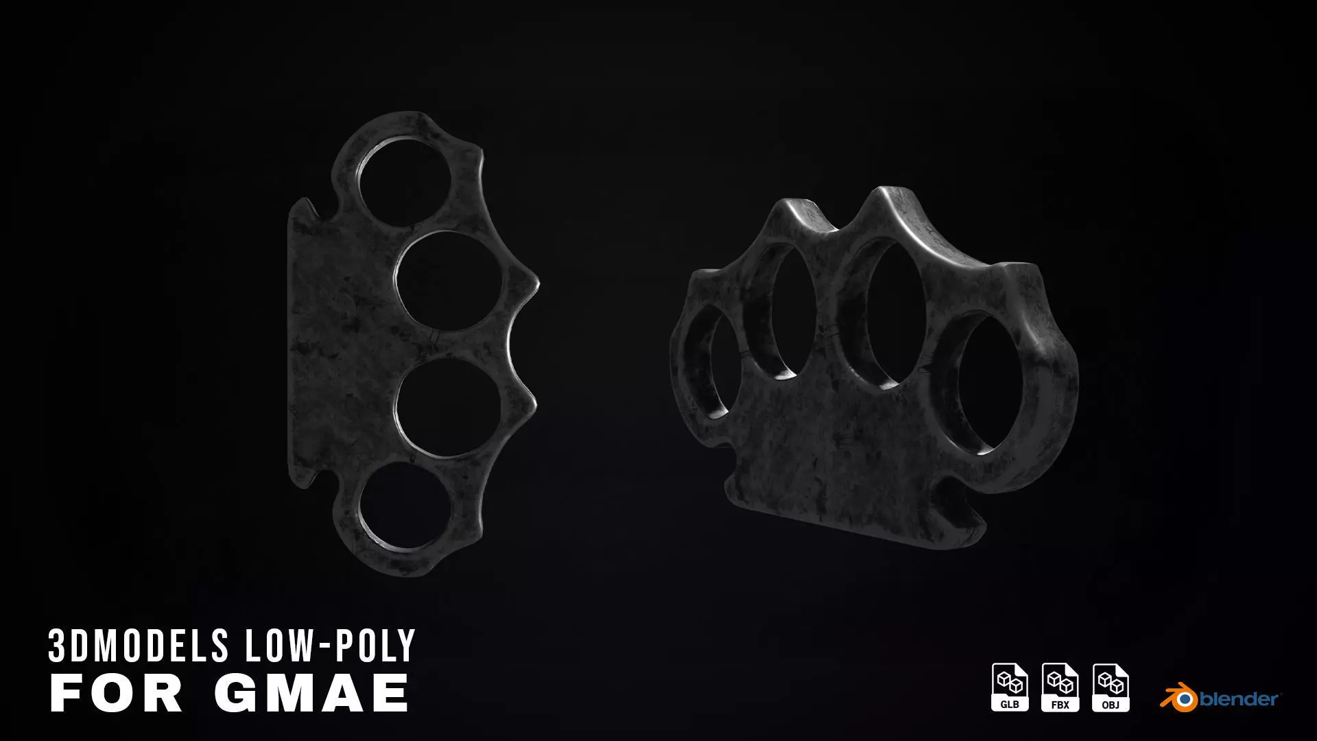 Brass Knuckles Low-poly 3D model Free low-poly 3D model