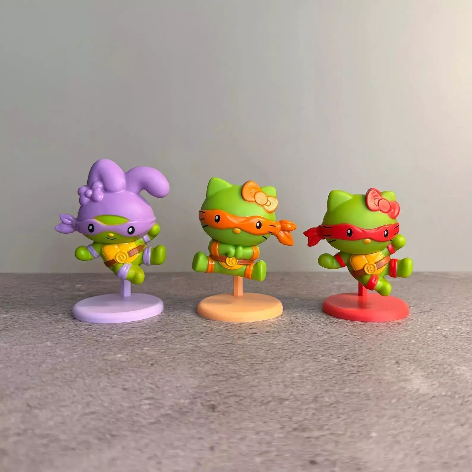 Display Stand for McDonalds Hello Kitty x TMNT Happy Meal Toys 3D print model