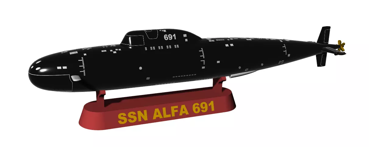 Alfa Class Submarine 1-350 High Quality  SSN ALFA 3D print model_1