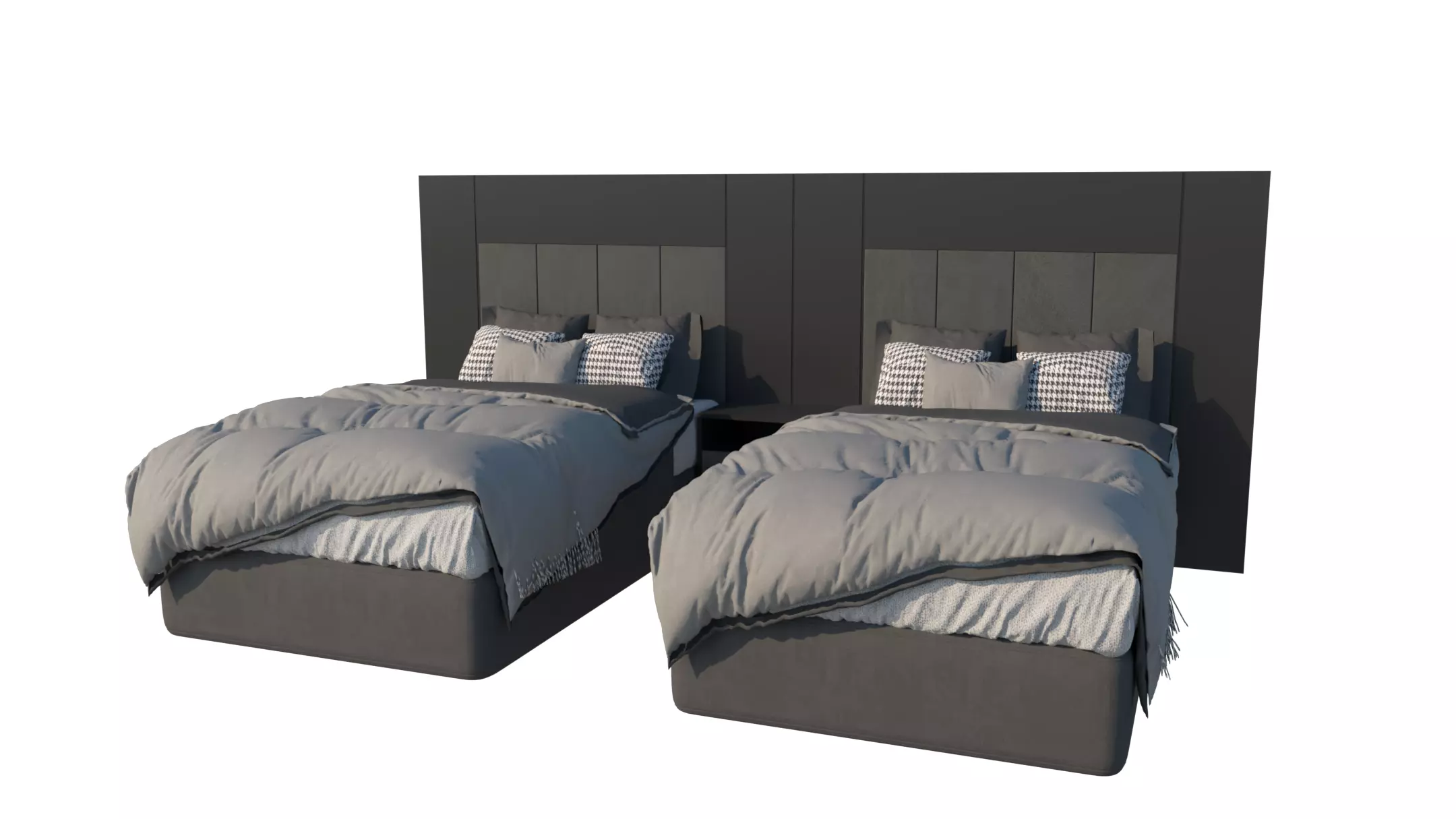Shadowline Elegance Bed Set - Real Low-poly 3D model_10