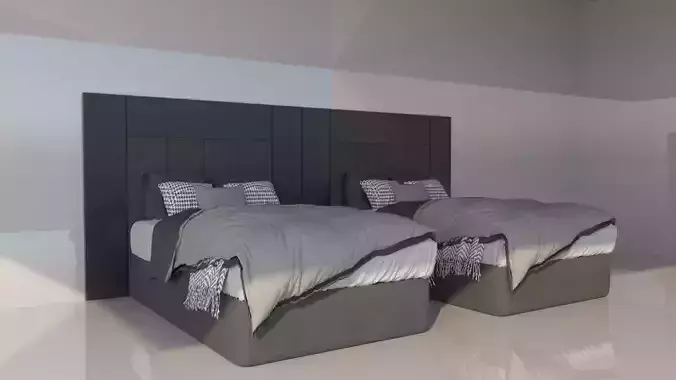 Shadowline Elegance Bed Set - Real Low-poly 3D model