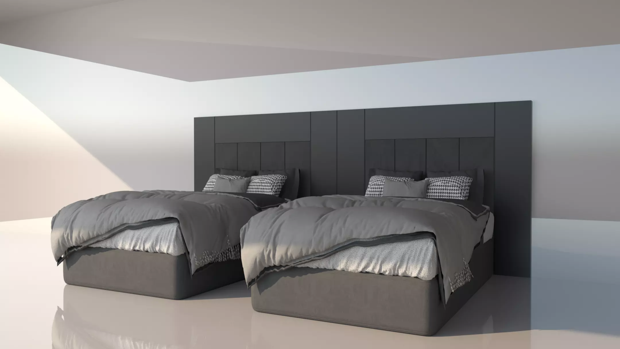 Shadowline Elegance Bed Set - Real Low-poly 3D model_6