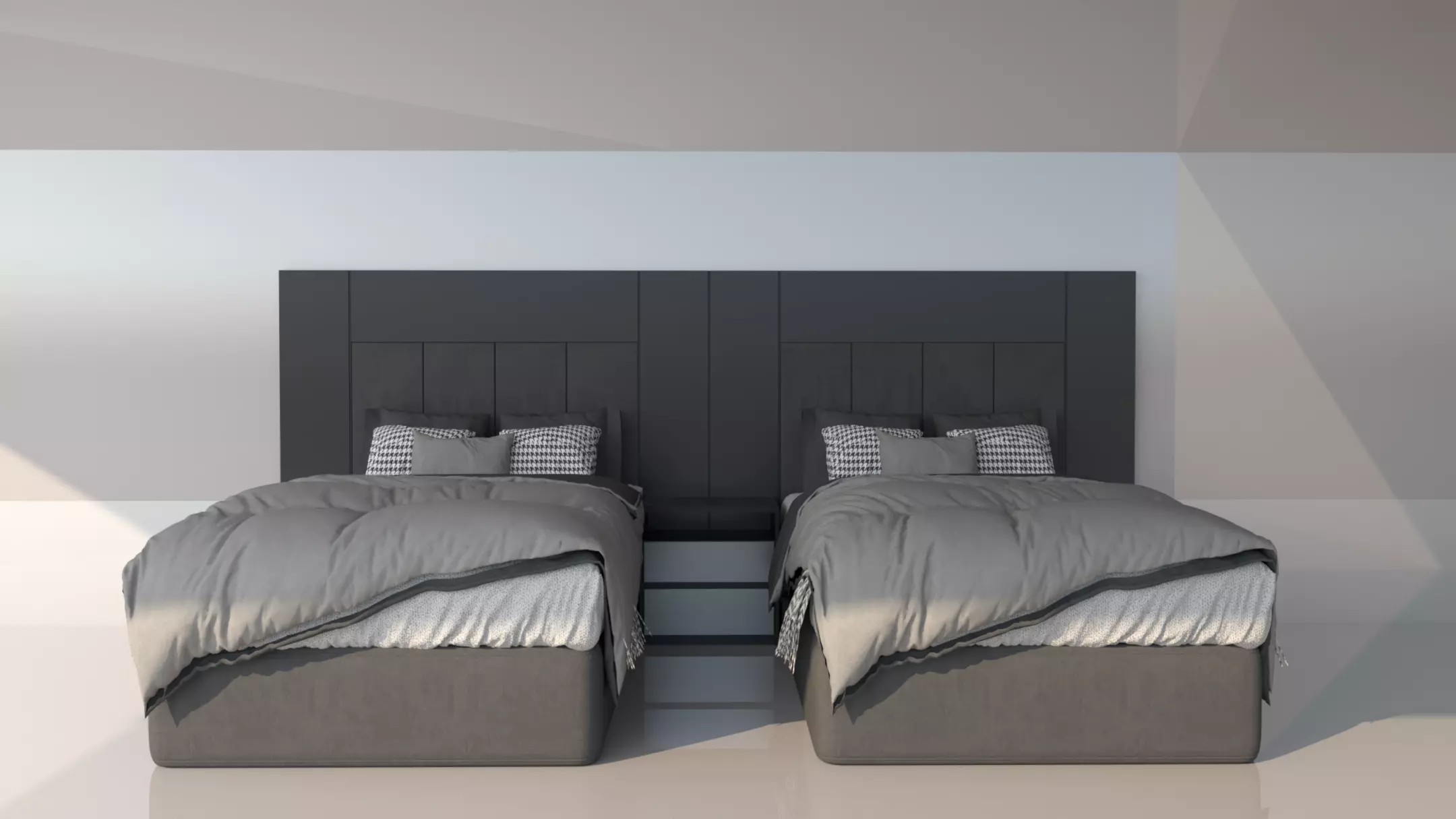 Shadowline Elegance Bed Set - Real Low-poly 3D model_3