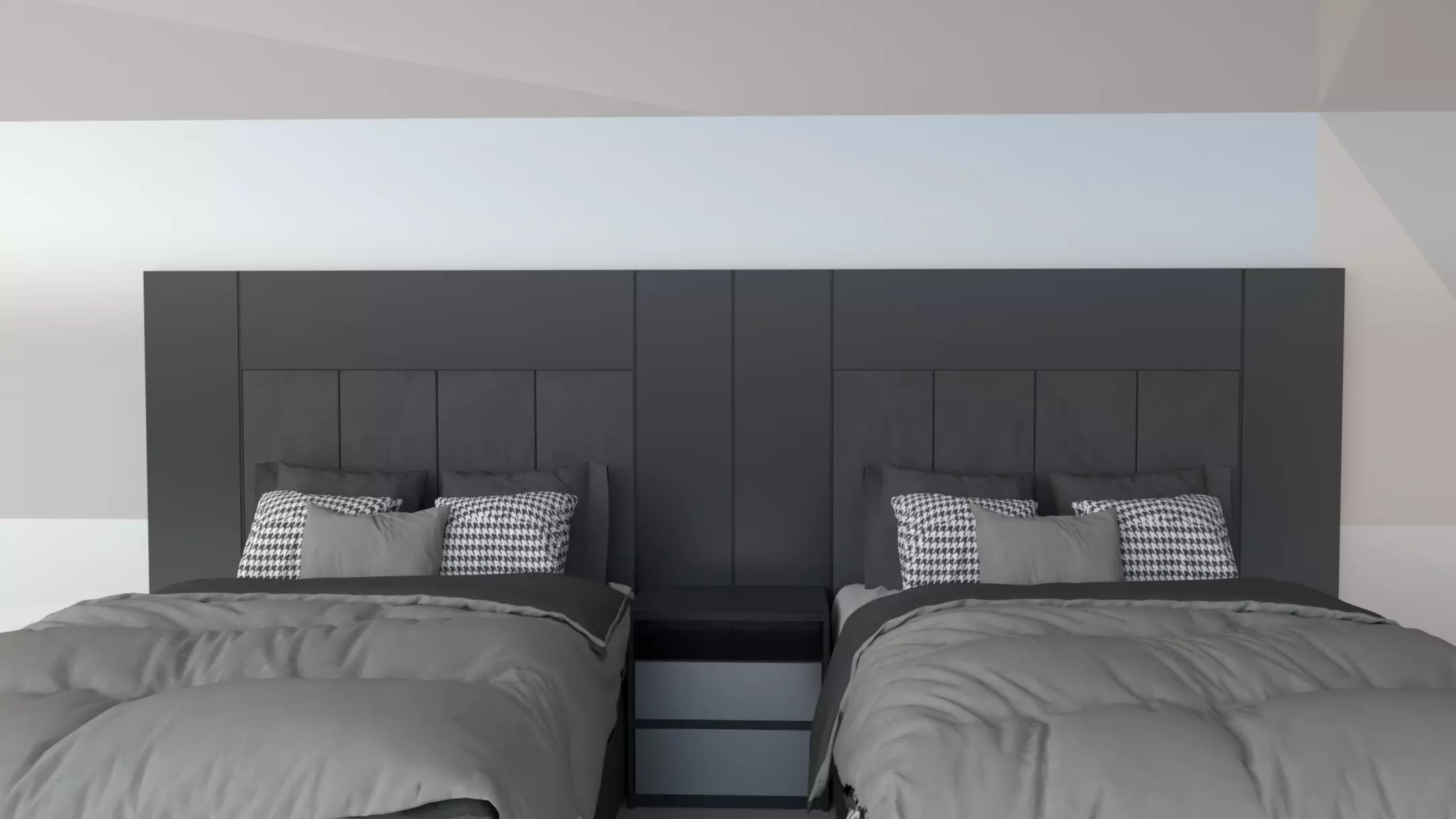 Shadowline Elegance Bed Set - Real Low-poly 3D model_2