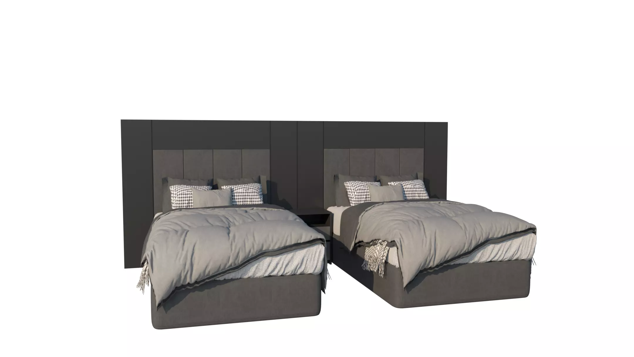 Shadowline Elegance Bed Set - Real Low-poly 3D model_8