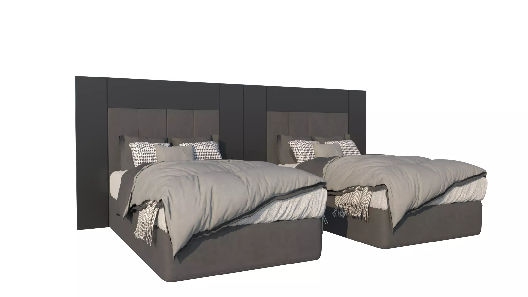 Shadowline Elegance Bed Set - Real Low-poly 3D model_9