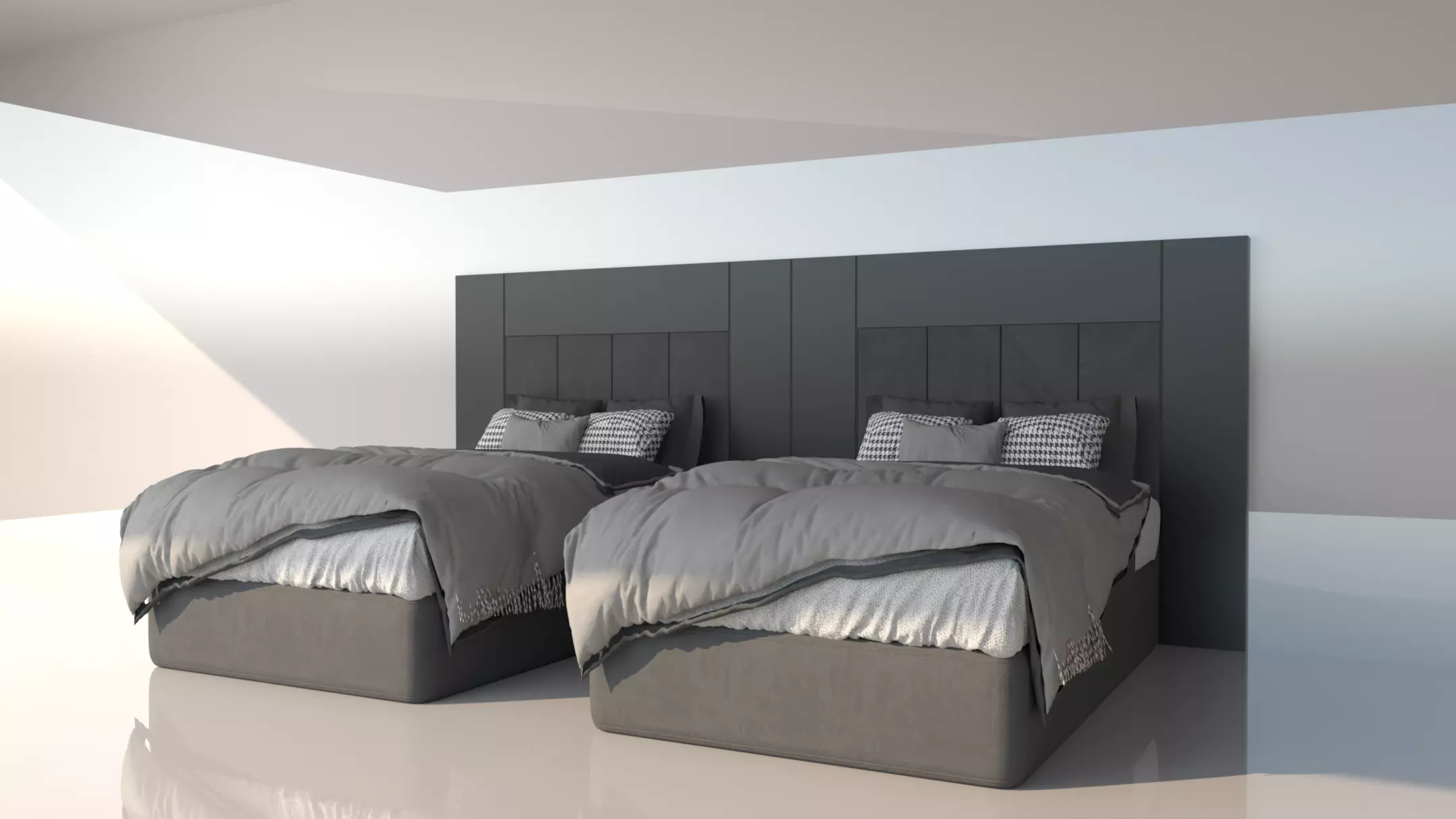 Shadowline Elegance Bed Set - Real Low-poly 3D model_4