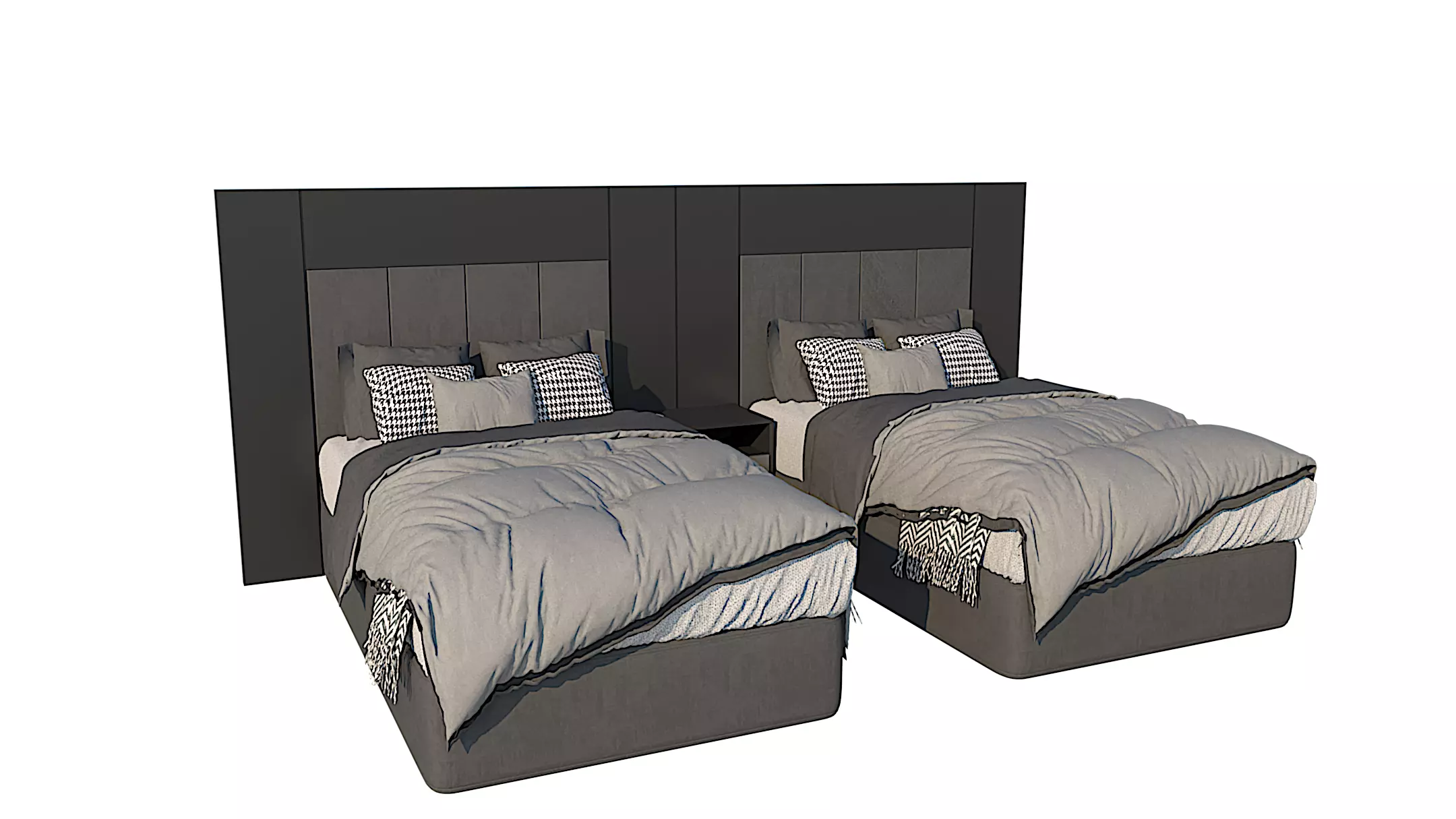 Shadowline Elegance Bed Set - Real Low-poly 3D model_7