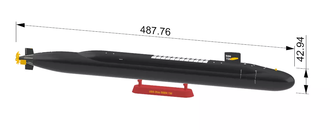 Submarine USS OHIO SSN 726 - 1 - 350 High Quality 3D print model_2