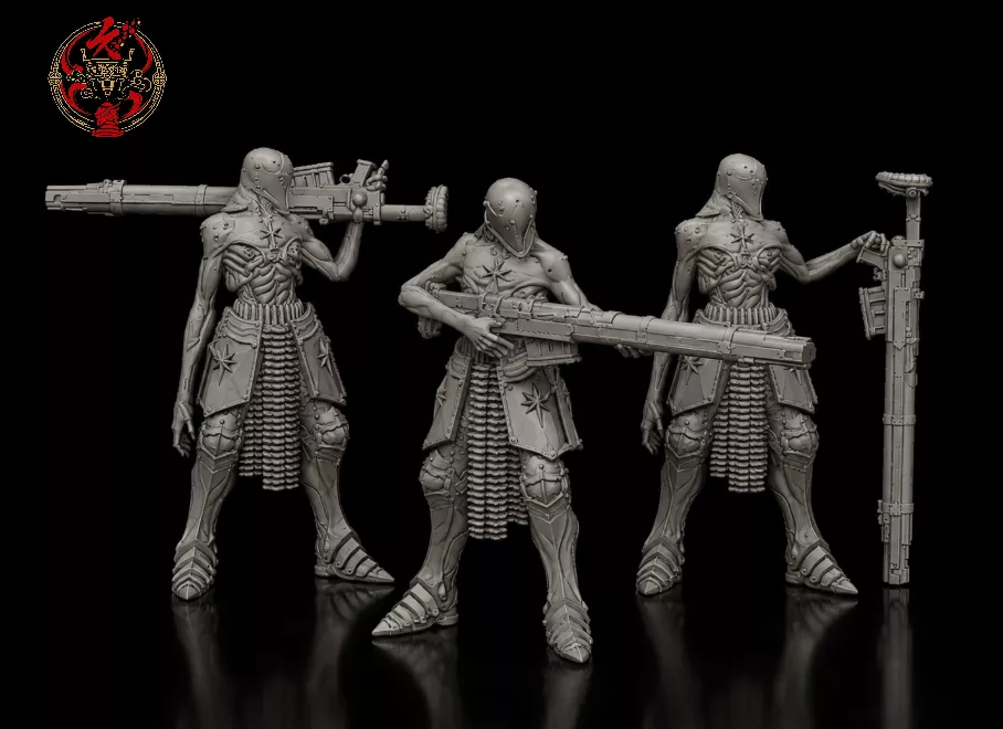 Communicant Anti-Tank Squad Heavy Riflemen Set 4 posed 3D print model