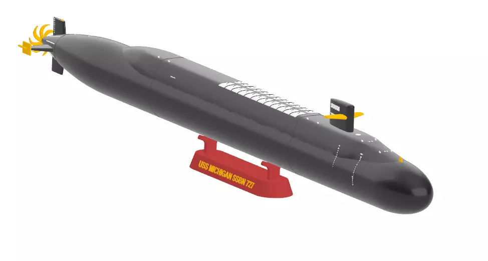 SUBMARINE USS MICHIGAN SSBN 727 - 1-350 High Quality 3D print model_2