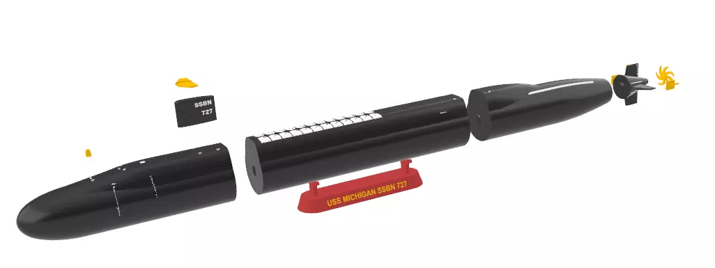 SUBMARINE USS MICHIGAN SSBN 727 - 1-350 High Quality 3D print model_3