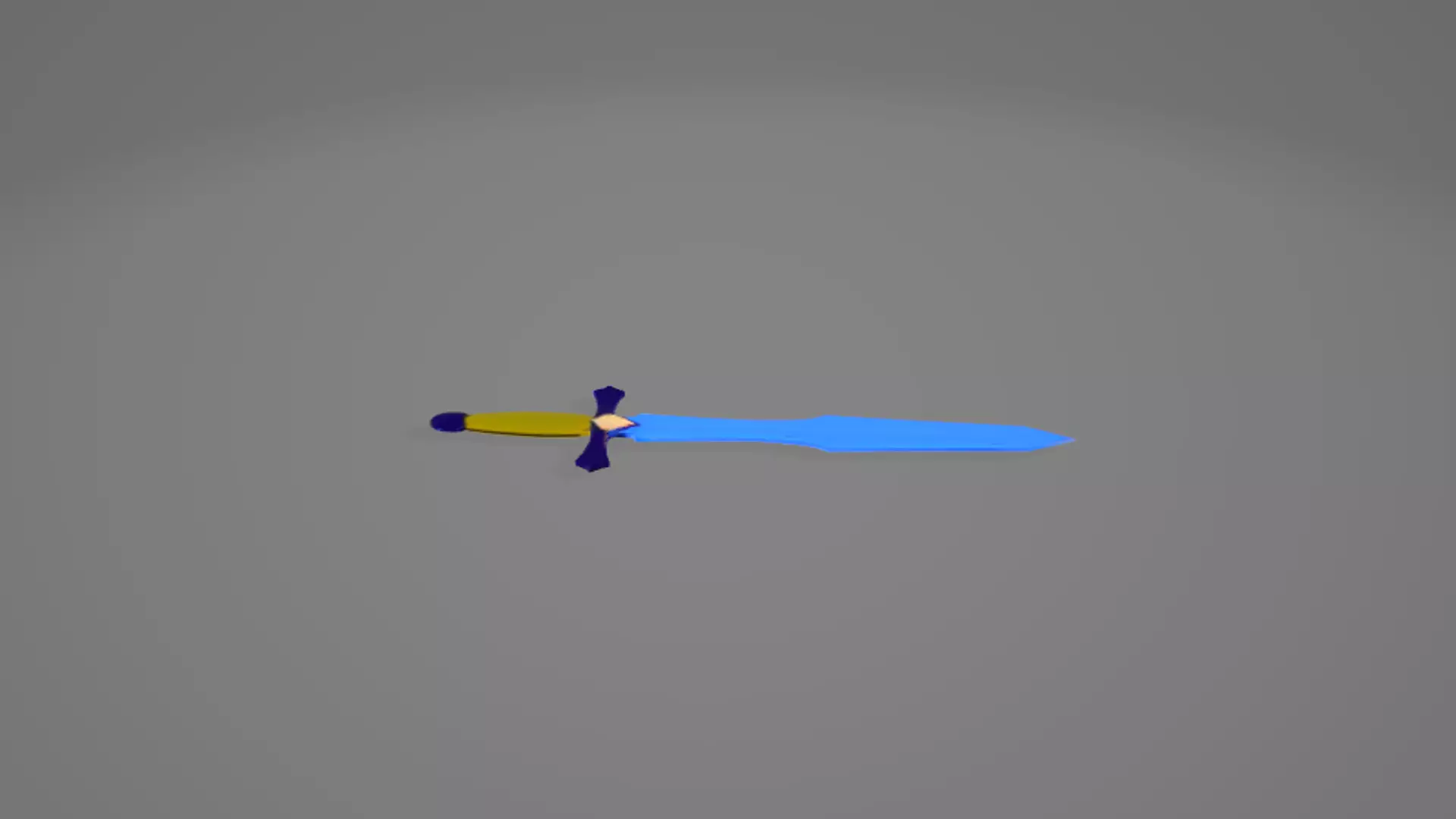 Blue 3D Sword Model for Simple Games 3D model_4