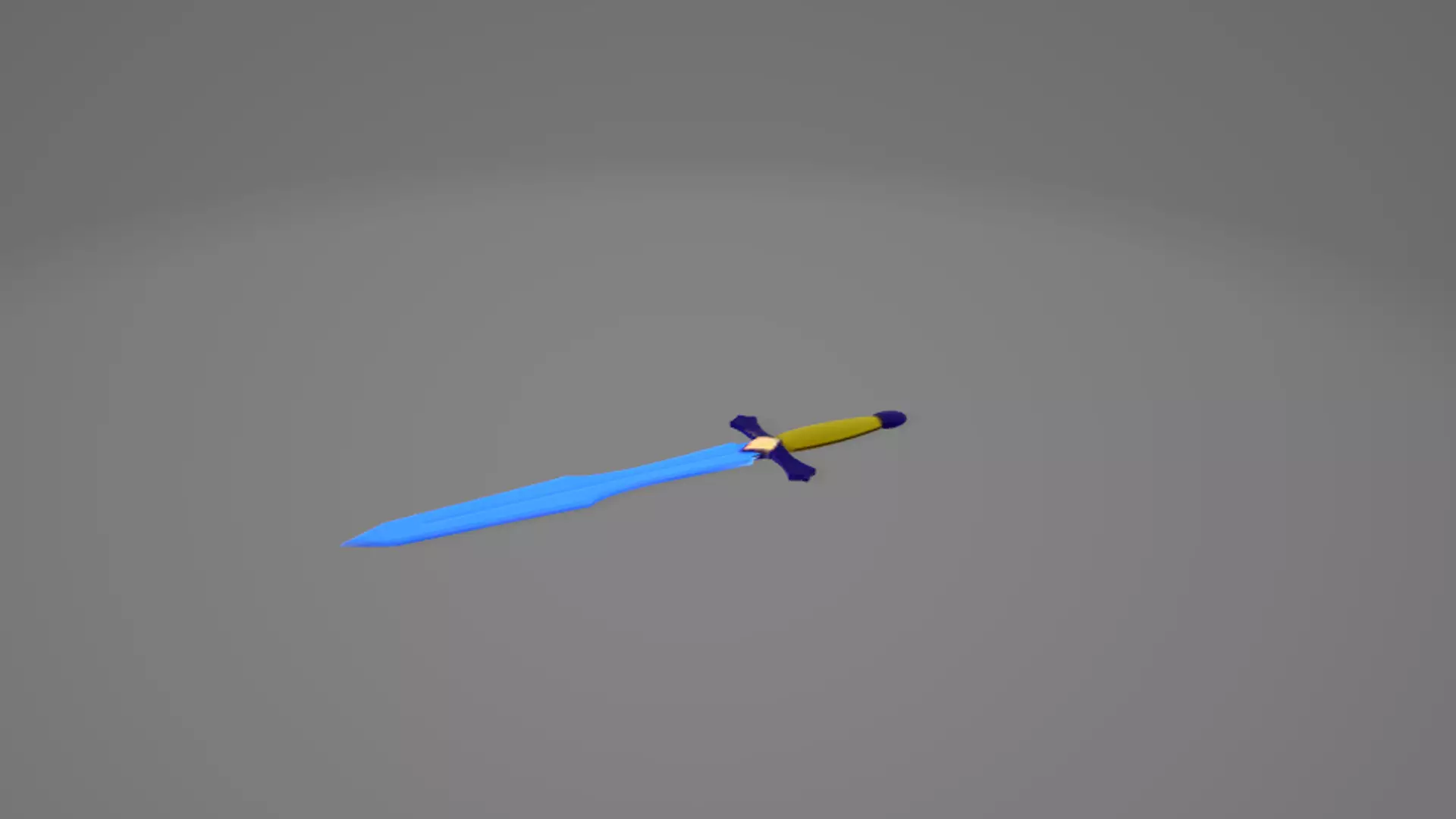 Blue 3D Sword Model for Simple Games 3D model_0