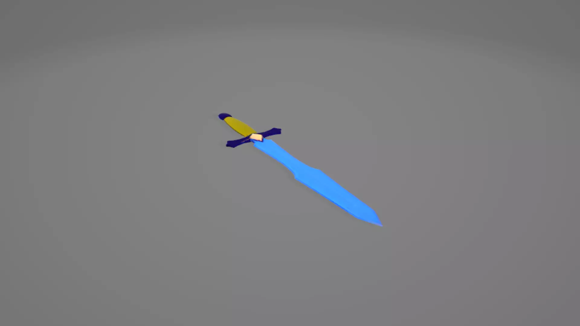 Blue 3D Sword Model for Simple Games 3D model_5