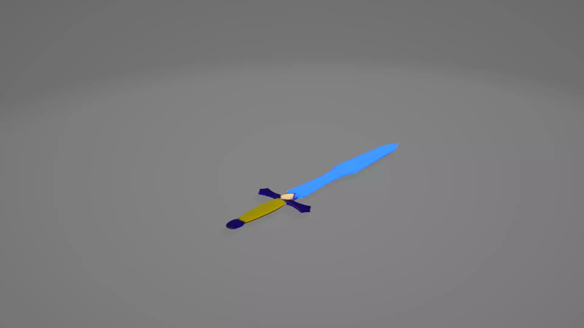 Blue 3D Sword Model for Simple Games 3D model_3