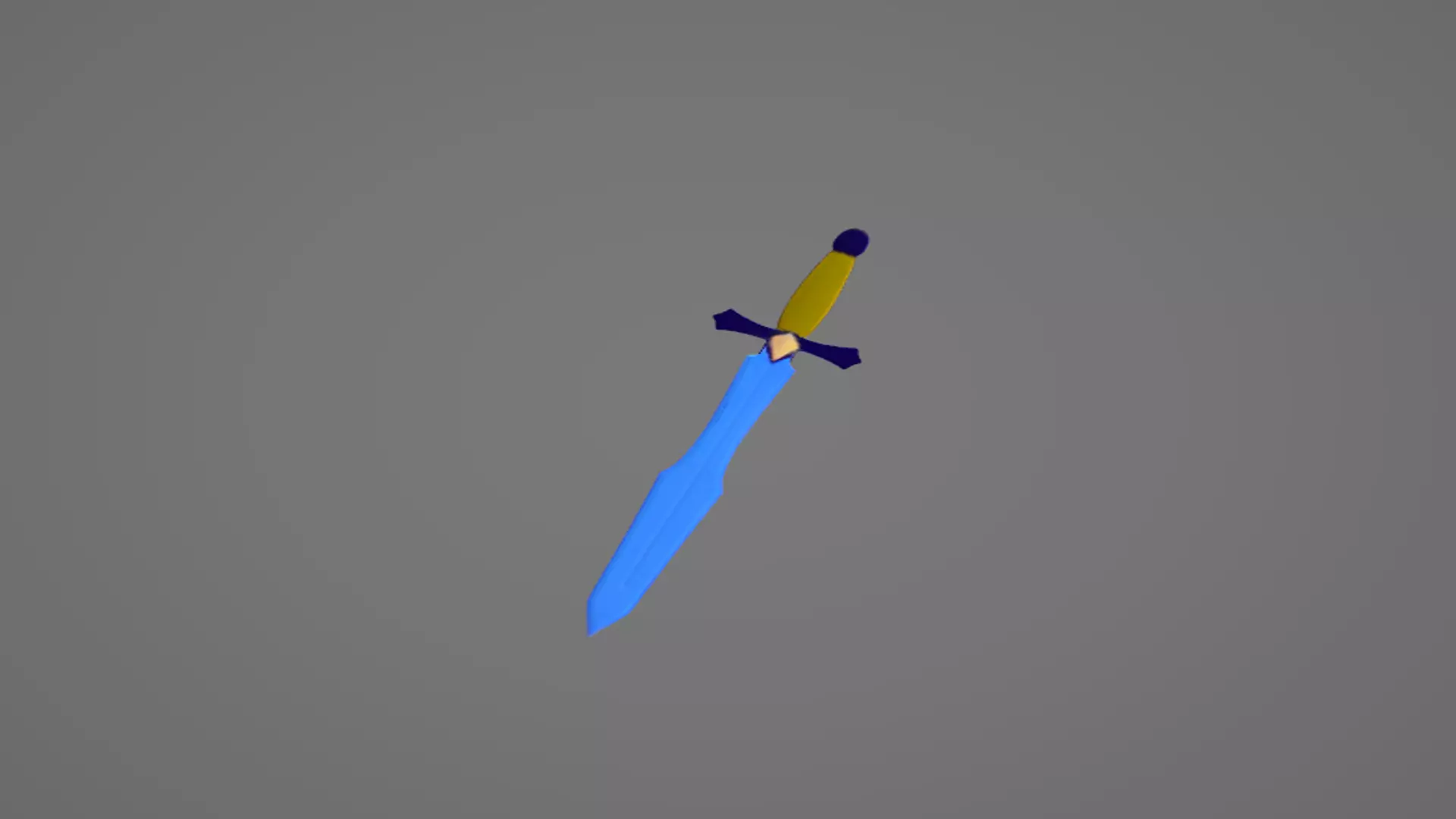Blue 3D Sword Model for Simple Games 3D model_7