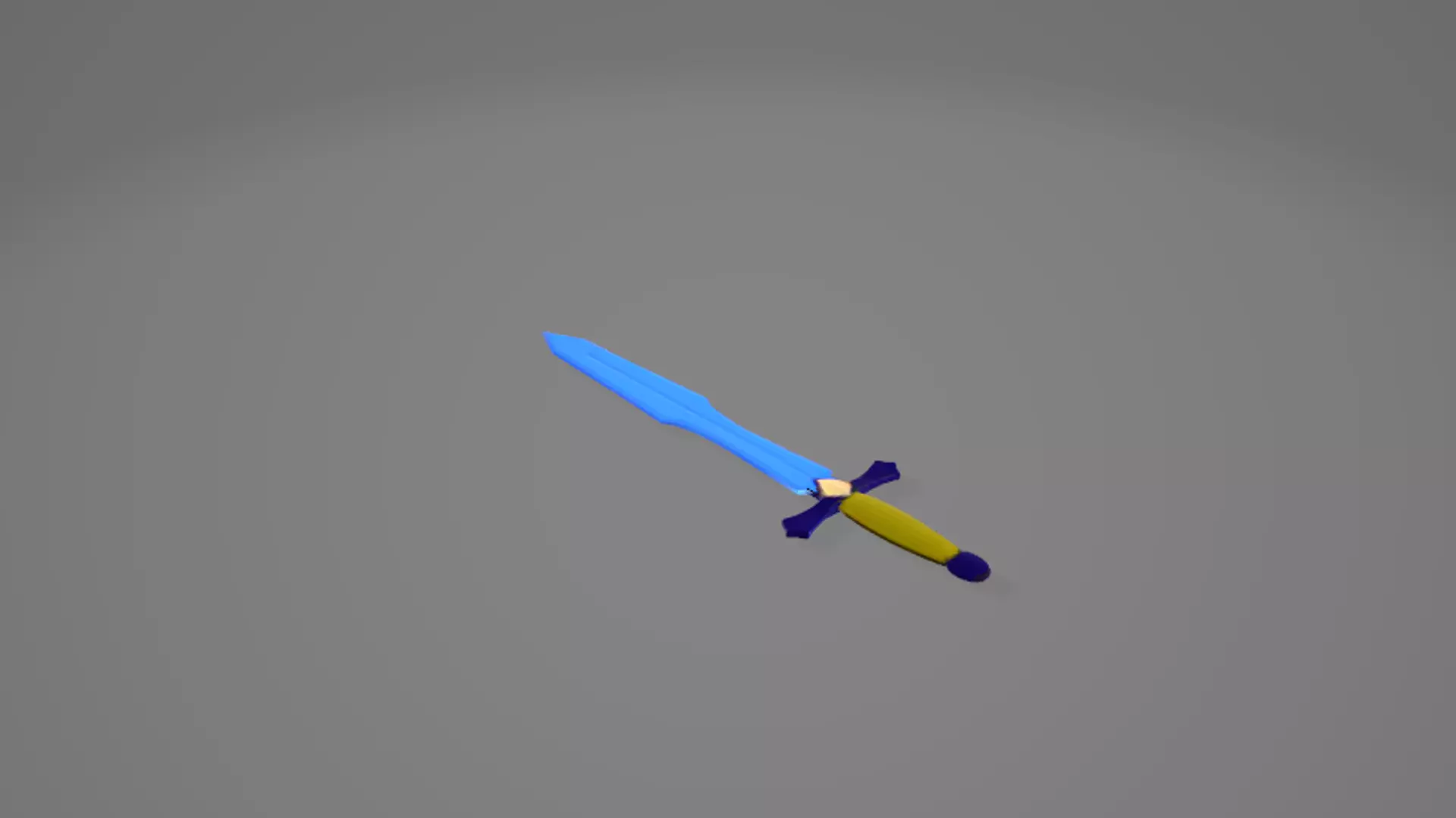 Blue 3D Sword Model for Simple Games 3D model_2
