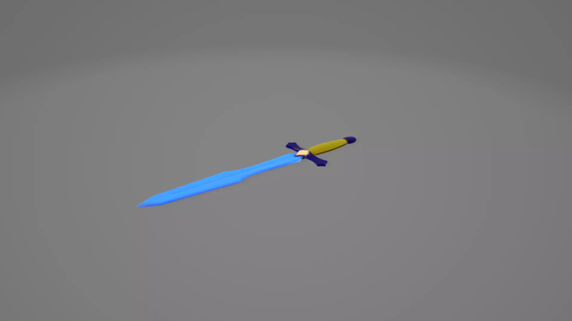 Blue 3D Sword Model for Simple Games 3D model_6