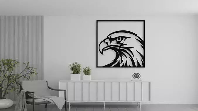Majestic Eagle Head Wall Art for CNC and 3D Printing