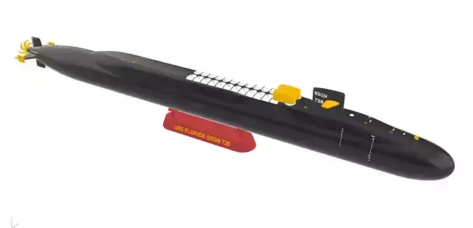 SUBMARINE USS FLORIDA SSGN 728 - 1-350 High Quality