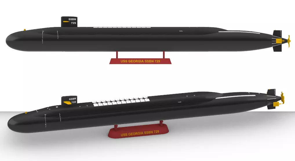 SUBMARINE USS GEORGIA SSBN 729 - 1-350 High Quality 3D print model_0