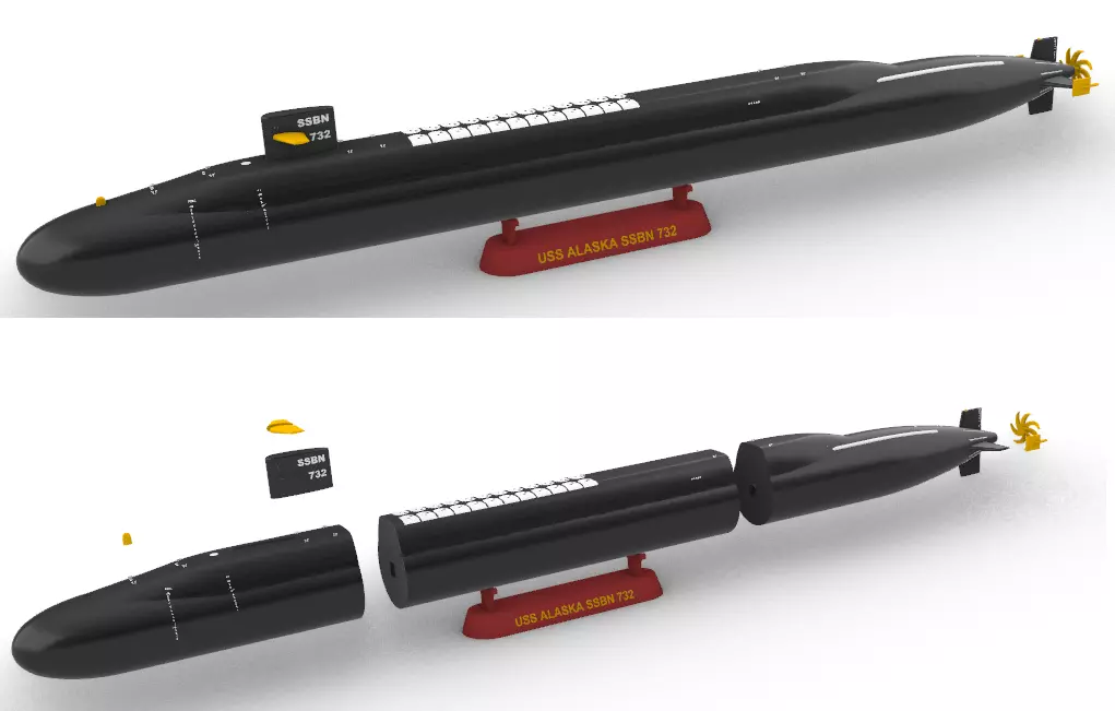 SUBMARINE USS ALASKA SSBN 732 - 1-350 High Quality 3D print model_0