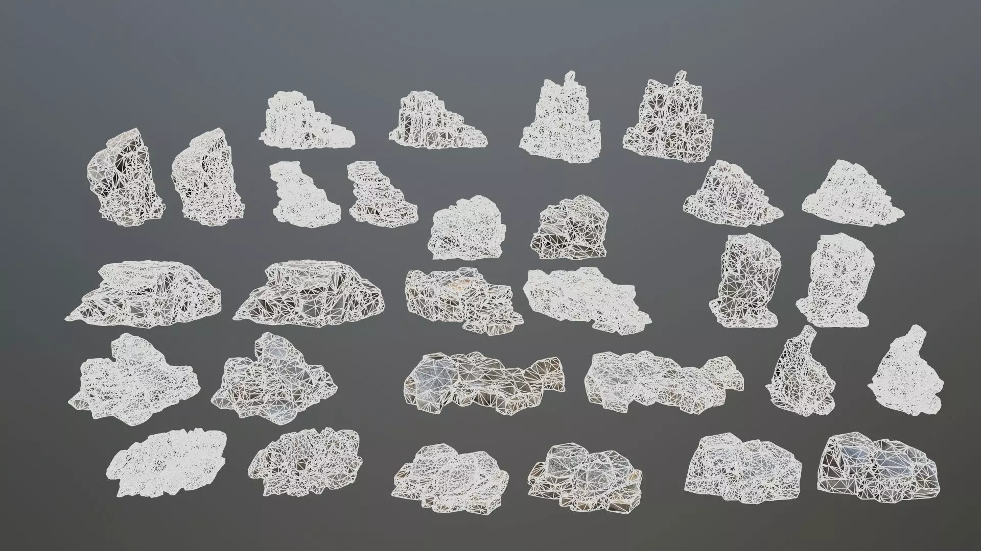 cave rocks Low-poly 3D model_34