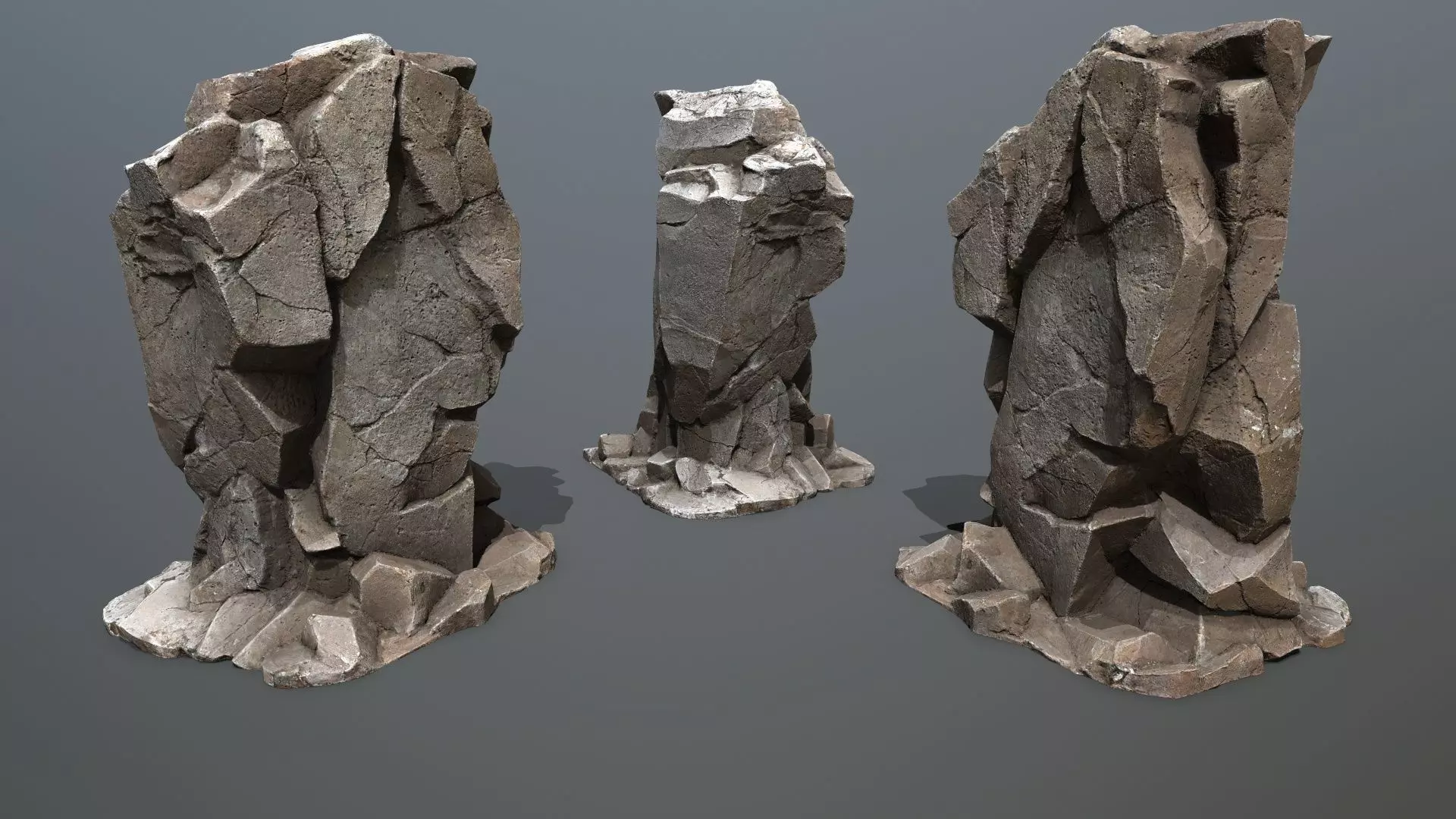 cave rocks Low-poly 3D model_19