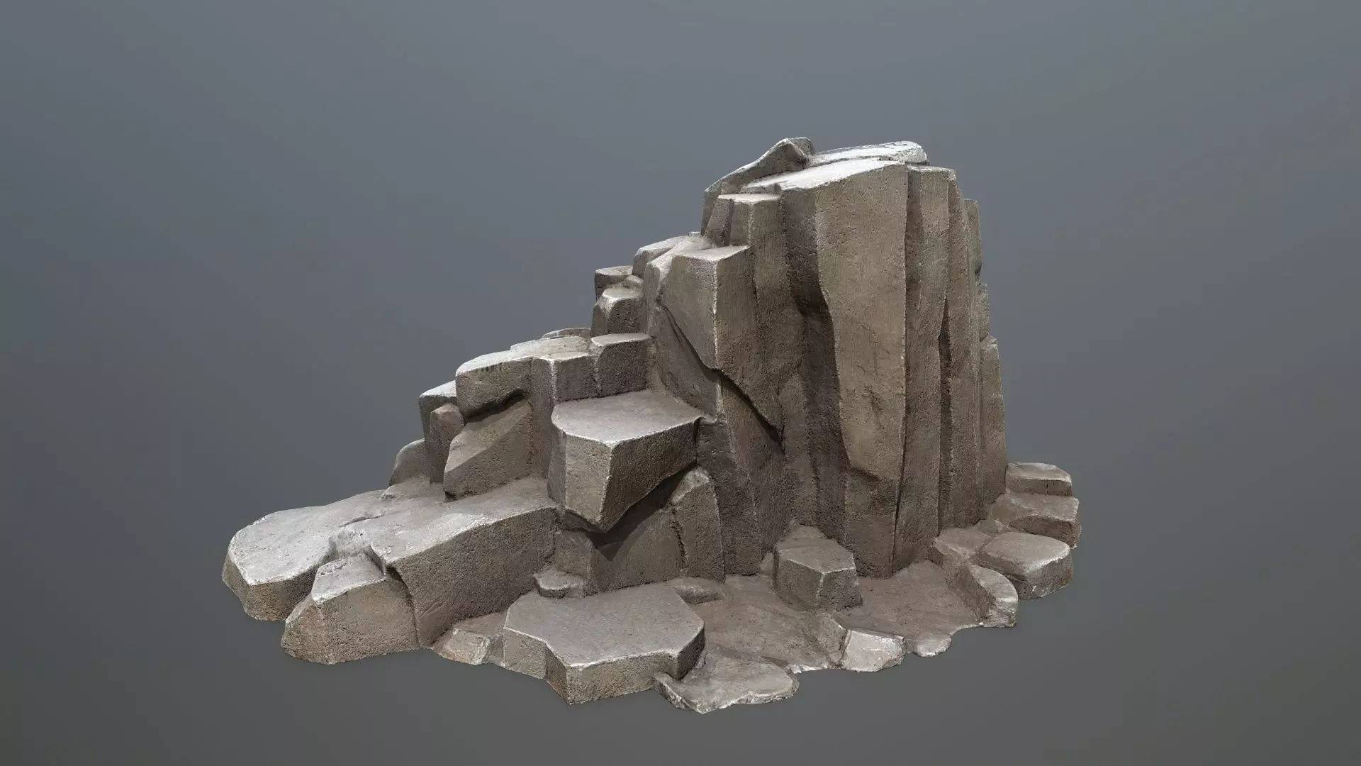 cave rocks Low-poly 3D model_4