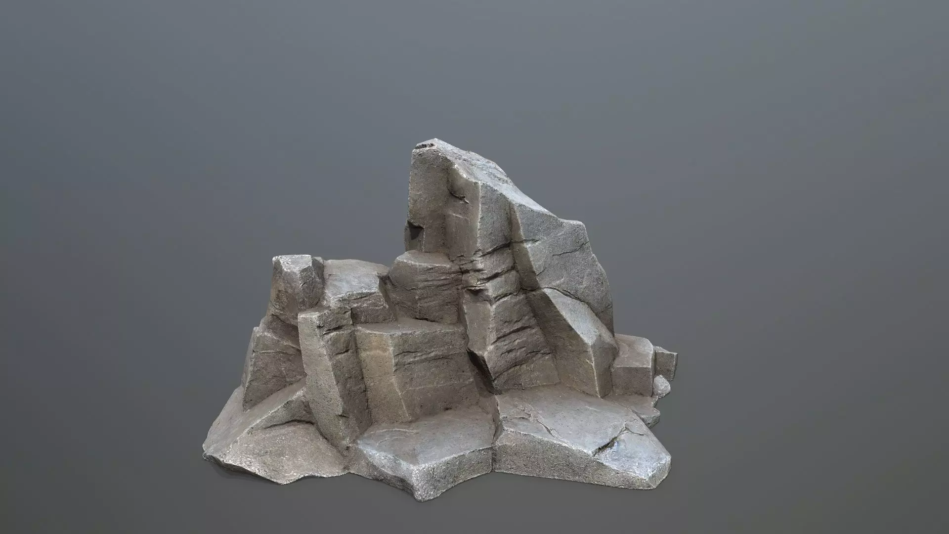 cave rocks Low-poly 3D model_7