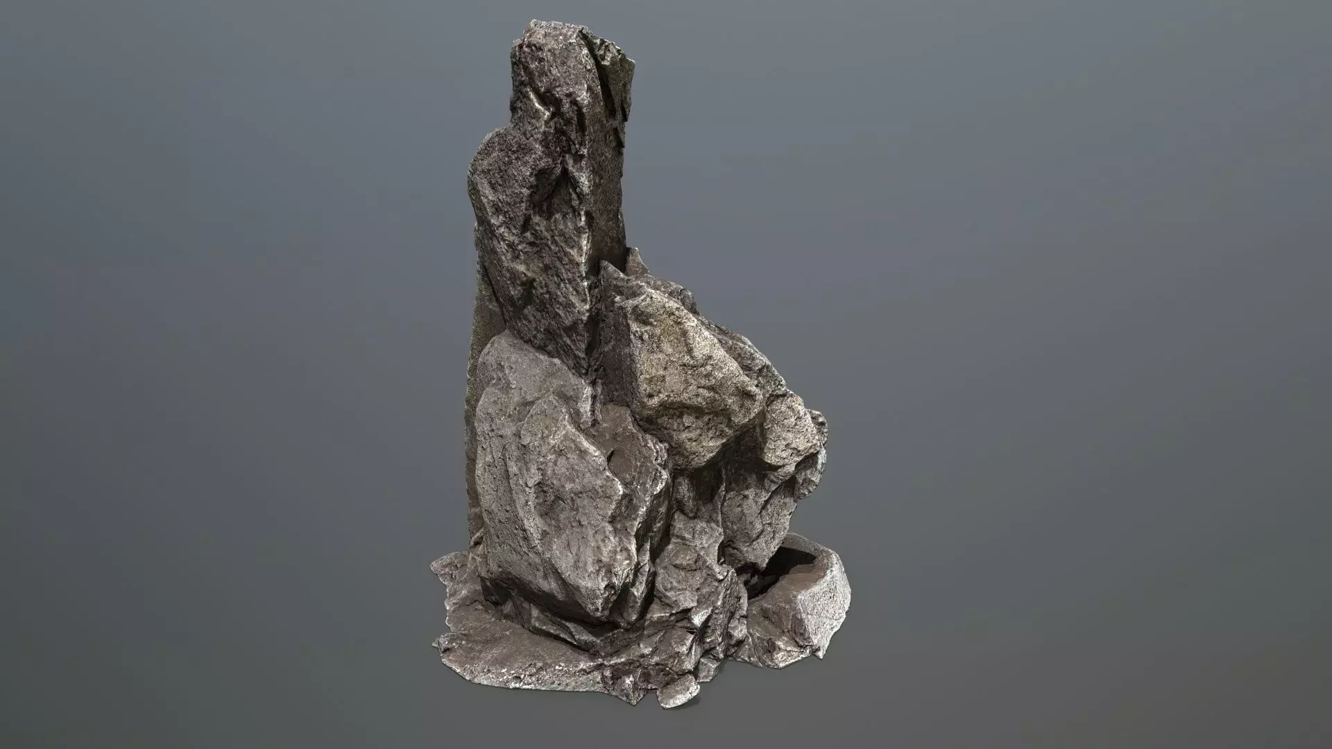 cave rocks Low-poly 3D model_8